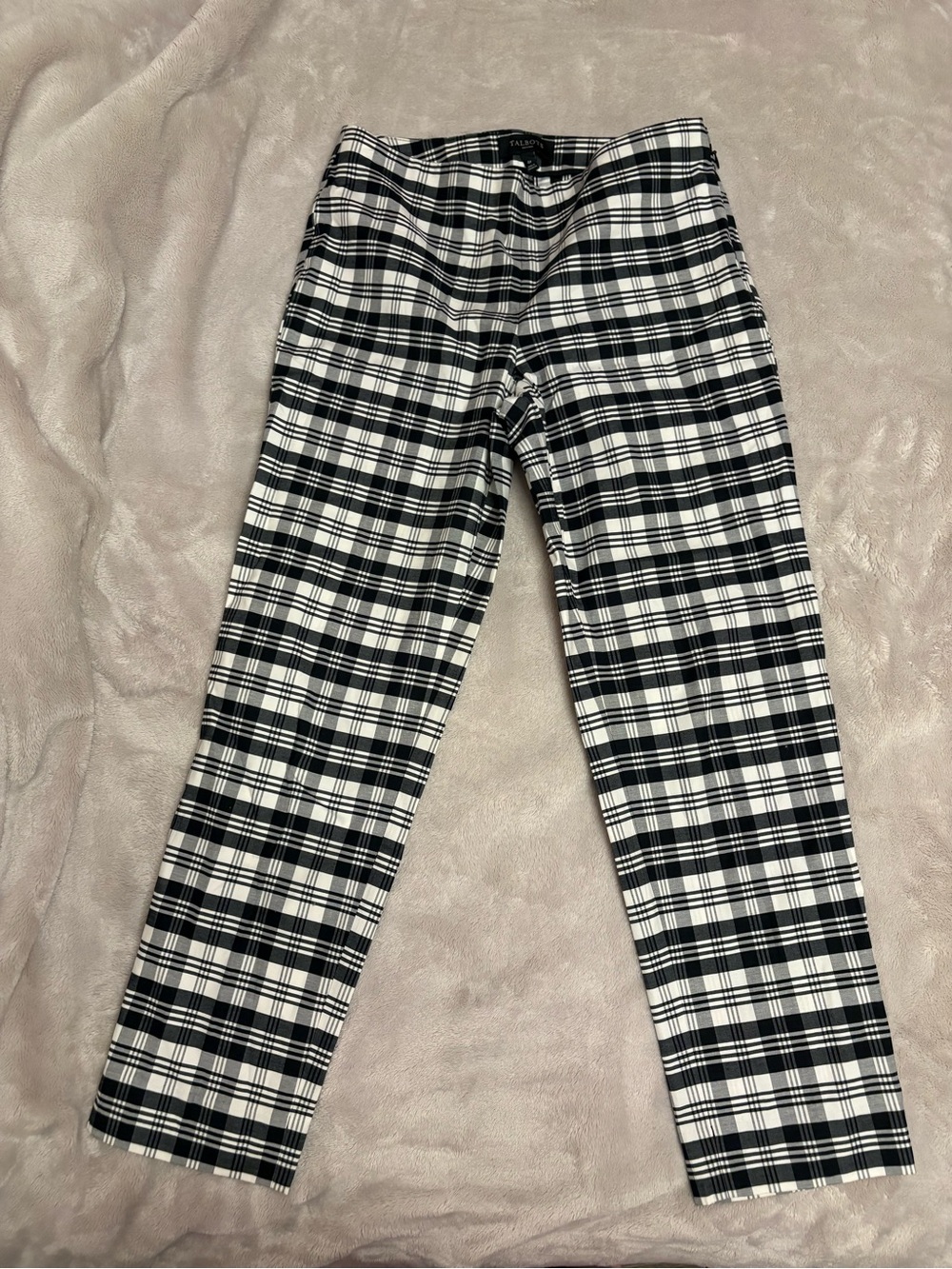 Talbots Black and White Plaid Petite Pants